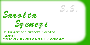 sarolta szenczi business card